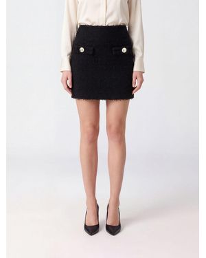 Balmain High-Waisted Bouclé Pencil Mini Skirt - Black