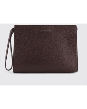 Orciani Grained Calfskin Pouch - Brown