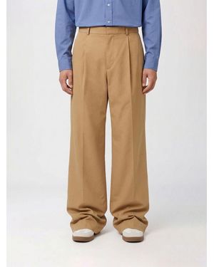 Loewe Wide Leg Cotton Trousers - Natural
