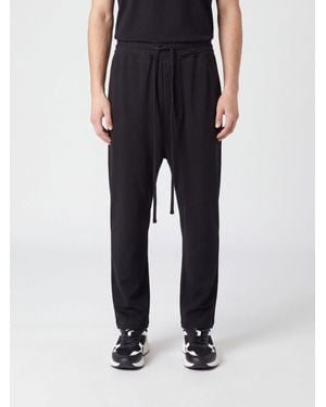 Thom Krom Pantalón De Jogging De Algodón Elástico Con Cordón En La Cintura - Negro