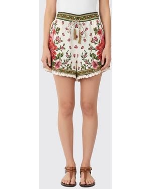 FARM Rio Floral Linen Shorts - Black