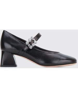 Roger Vivier Mary-Jane-Pumps Aus Leder Mit Schmuckschnalle Und Mittlerem Absatz - Weiß