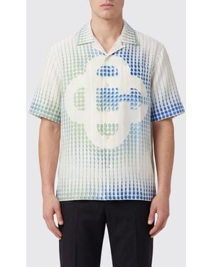 CASABLANCA Printed Linen Casual Shirt - Blue