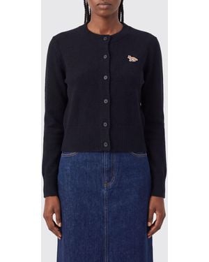 Maison Kitsuné Maison KitsunÉ Chillax Fox Logo Patch Merino Wool Cardigan - Blue