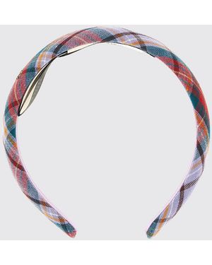 Vivienne Westwood Tartan Linen Headband - White