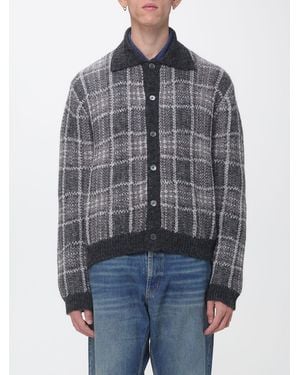 Our Legacy Tartan Polo-Style Cardigan - Grey