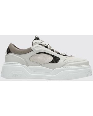 Fendi Force Leather Trainers - White