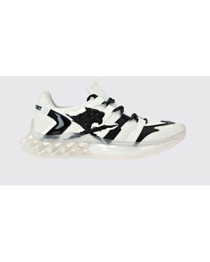 Philipp Plein Runner Tiger Bicolour Abstract Print Mesh Trainers - White
