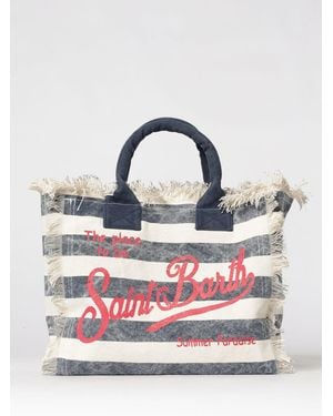 MC2 Saint Barth Printed Cotton Vanity Bag With Logo - Gray