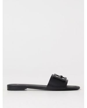 Fendi Baguette Leather Mules - White