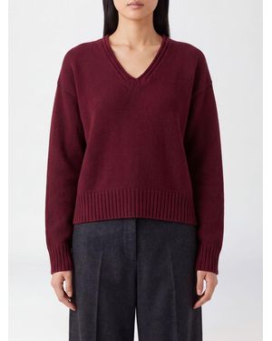 Drumohr Pure Cashmere V-Neck Jumper With Dropped Shoulders - Red