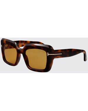 Tom Ford Rectangular Cat-Eye Acetate Sunglasses - White