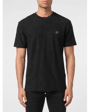 Philipp Plein Pp Jacquard Cotton T-Shirt - Black