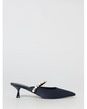 Stella McCartney Satin Mules With Faux Pearls And Rhinestones - White