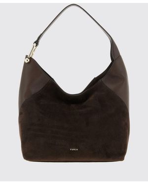 Furla Lara Suede Bag - Black