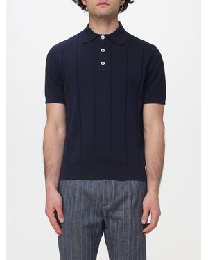 Manuel Ritz Cotton Knit Polo Shirt - Blue