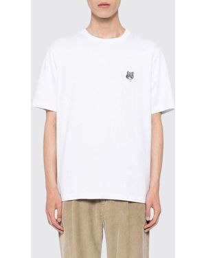 Maison Kitsuné Maison Kitsun&Eacute Chillax Fox Logo Patch Cotton T-Shirt - White