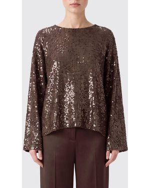 P.A.R.O.S.H. Long-Sleeved Evening Top P.A.R.O.S.H. With Sequin Embroidery - Brown
