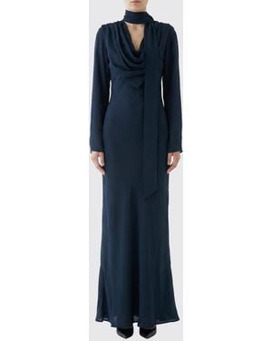 ROTATE BIRGER CHRISTENSEN Long Crêpe Dress - Blue