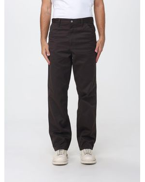 Carhartt Simple Wide-Leg Cotton-Blend Trousers With Rear Logo - Black