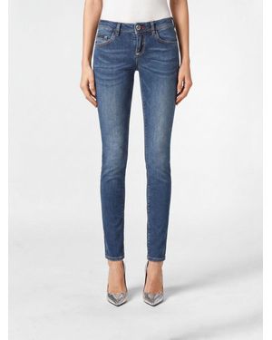 Philipp Plein Mid-Rise Skinny Stretch Denim Jeans - Blue