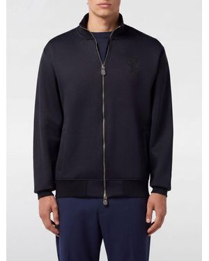 Billionaire Cotton Zip-Up Sweatshirt With Turtleneck Collar - Blue
