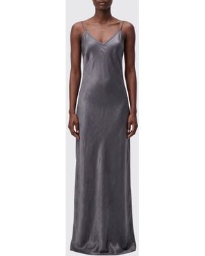 Pinko V-Neck Satin Long Slip Dress For Ceremonies - Purple