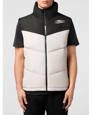 Philipp Plein Logo Padded Nylon Vest - Black