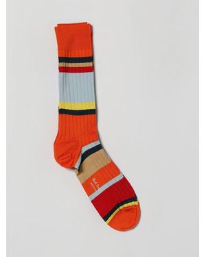 Paul Smith Striped Organic Cotton Ribbed Socks - Red