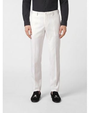 Philipp Plein Twill Chino Trousers - White
