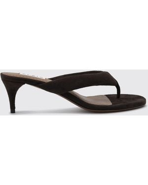 Alaïa Suede Thong Mule Sandals With Mid-Stiletto Heel - Brown
