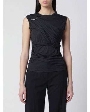 DURAZZI MILANO Draped Viscose Top - Black