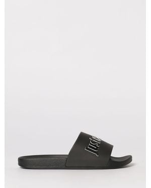 Just Cavalli Rubber Sliders With Printed Logo - White