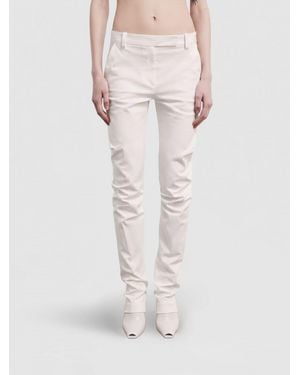 Patrizia Pepe Cotton Blend Slim Fit Trousers - White