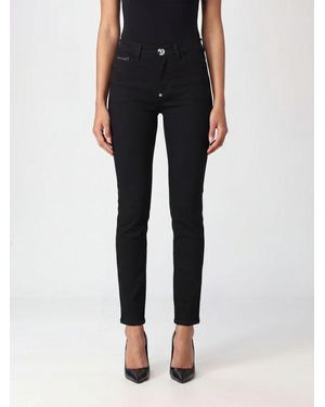 Philipp Plein Straight Leg Stretch Denim Jeans With Hexagon Logo - Black