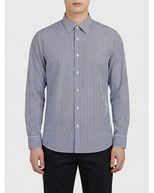 Tom Ford Striped Cotton And Silk Shirt - Blue