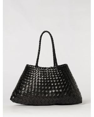 Dragon Diffusion Santa Croce Big Woven Leather Bag - Black