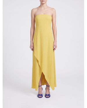 Semicouture Robe Midi Zoey En Satin - Jaune