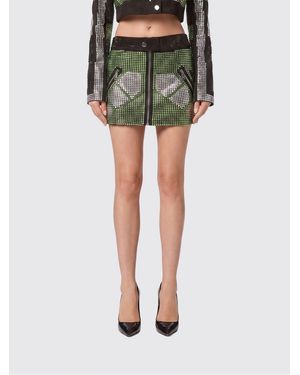 Philipp Plein Mini Skirt With Rhinestones - Green