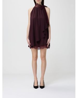 Pinko Georgette Dress With Lace Details - Red