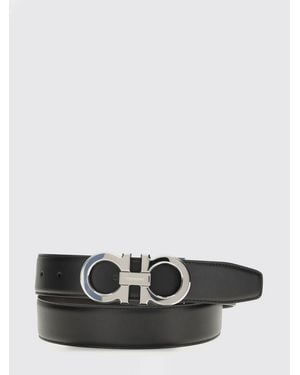 Ferragamo Gancini Calfskin Leather Belt - White