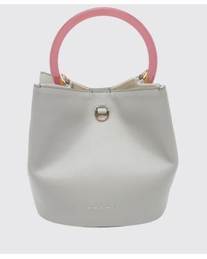 Marni Pannier Leather Bag - Grey