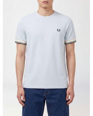 Fred Perry Slim Fit Cotton T-Shirt With Contrast Tipping And Logo - White