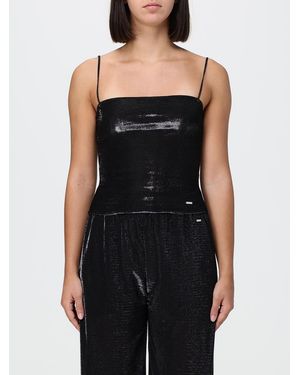 Gucci Top Cropped De Viscosa Con Cristales Y Tirantes Finos De - Negro