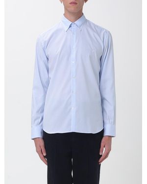 Brooksfield Camisa De Rayas De Algodón Con Logo Y Cuello Button-Down - Azul