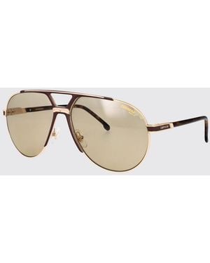 Carrera Teardrop Aviator Metal Sunglasses With Double Bridge - Natural