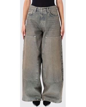 Haikure Vaqueros Anchos De Tiro Medio Ziggy De Denim Con Cinco Bolsillos - Gris
