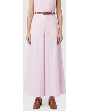 FEDERICA TOSI Poplin Wide-Leg Trousers - Pink