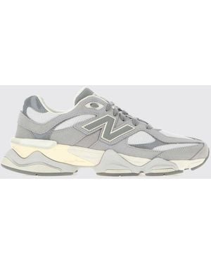 New Balance 9060 Suede And Mesh Trainers With Oversized Sole - White