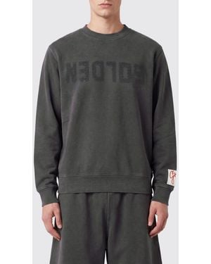 Golden Goose Contrast Logo Cotton Crewneck Sweatshirt - Grey